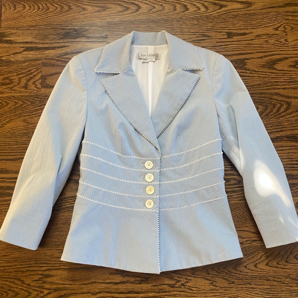 Kay Unger Blue/White Suit size 2